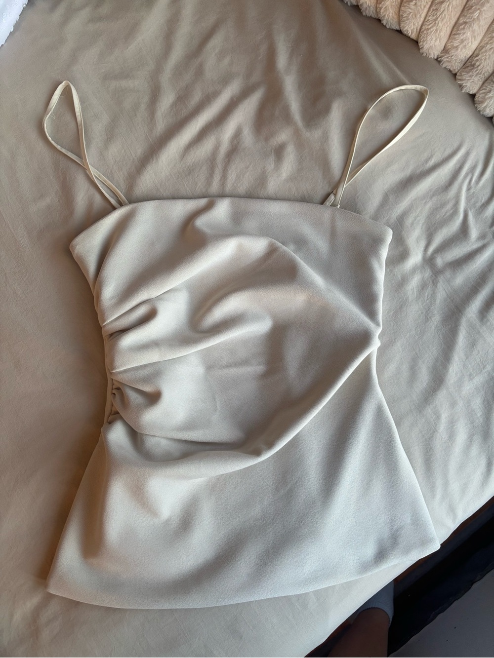 Abercrombie & Fitch Ivory Draped Spaghetti Strap Cami